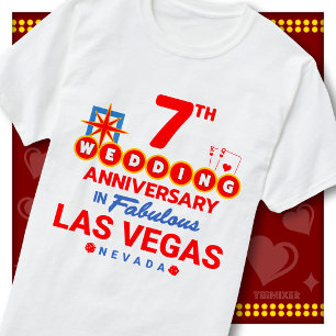 7. Hochzeitsjubiläum Fabelhaftes Las Vegas Paar T-Shirt
