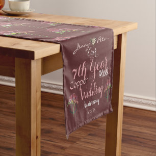 7. Hochzeitstag Freesia Onyx Kurzer Tischläufer