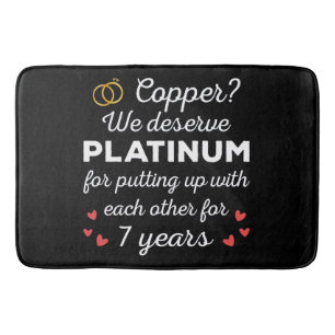 7. Hochzeitstag I - Copper Funny Couple Badematte