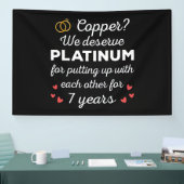 7. Hochzeitstag I - Copper Funny Couple Banner (Messe)