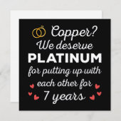 7. Hochzeitstag I - Copper Funny Couple Einladung (Vorne/Hinten)