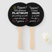7. Hochzeitstag I - Copper Funny Couple Fächer (Vorne und Hinten)