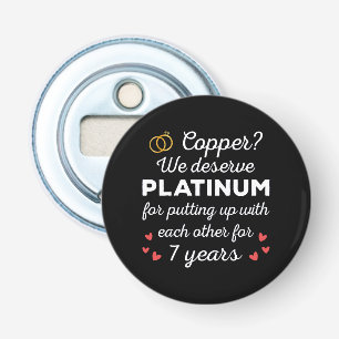 7. Hochzeitstag I - Copper Funny Couple Flaschenöffner