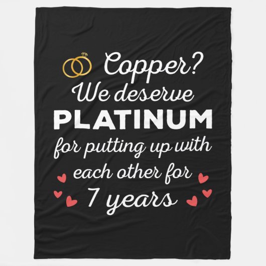 7. Hochzeitstag I - Copper Funny Couple Fleecedecke (Vorderseite)