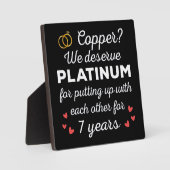 7. Hochzeitstag I - Copper Funny Couple Fotoplatte (Vorderseite)