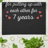 7. Hochzeitstag I - Copper Funny Couple Geschirrtuch (Gefaltet)