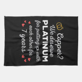 7. Hochzeitstag I - Copper Funny Couple Geschirrtuch (Horizontal)