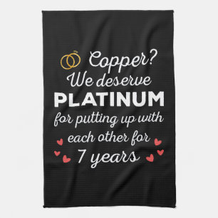 7. Hochzeitstag I - Copper Funny Couple Geschirrtuch