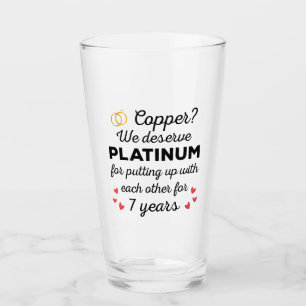 7. Hochzeitstag I - Copper Funny Couple Glas