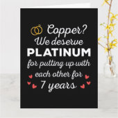 7. Hochzeitstag I - Copper Funny Couple Karte (Gelbe Blume)