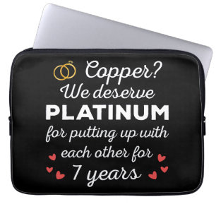 7. Hochzeitstag I - Copper Funny Couple Laptopschutzhülle