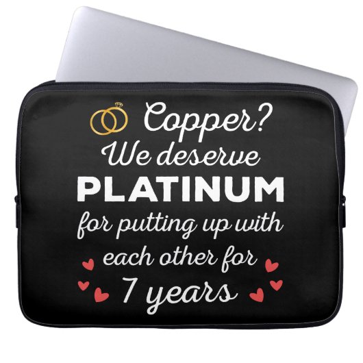 7. Hochzeitstag I - Copper Funny Couple Laptopschutzhülle (Vorderseite)