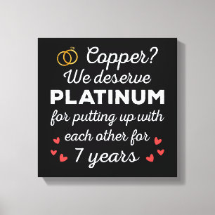 7. Hochzeitstag I - Copper Funny Couple Leinwanddruck