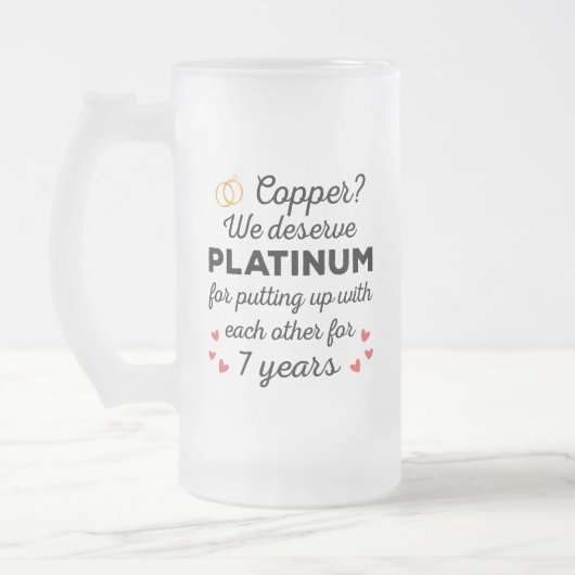 7. Hochzeitstag I - Copper Funny Couple Mattglas Bierglas (Links)
