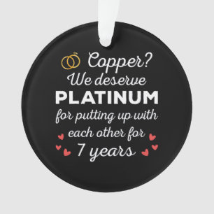 7. Hochzeitstag I - Copper Funny Couple Ornament