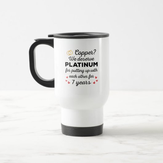 7. Hochzeitstag I - Copper Funny Couple Reisebecher (Links)