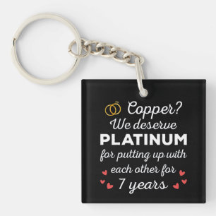 7. Hochzeitstag I - Copper Funny Couple Schlüsselanhänger