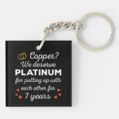 7. Hochzeitstag I - Copper Funny Couple Schlüsselanhänger (Rückseite)