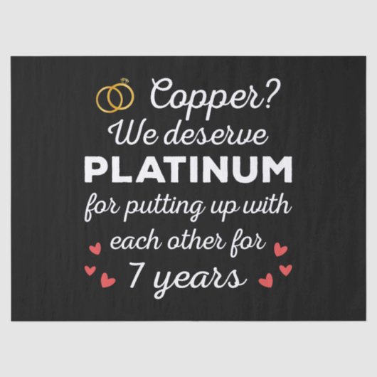 7. Hochzeitstag I - Copper Funny Couple Seidenpapier (Vorderseite)