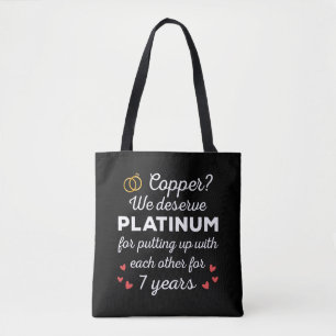 7. Hochzeitstag I - Copper Funny Couple Tasche
