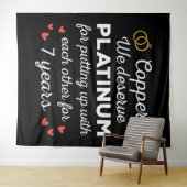 7. Hochzeitstag I - Copper Funny Couple Wandteppich (Beispiel (Horizontal))