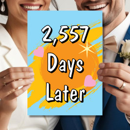 7. Hochzeitstag in Tagen Sieben Jahre später Karte