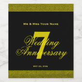 7. Hochzeitstag, Jahrgang 1998 Weinetikett (Einzelnes Label)