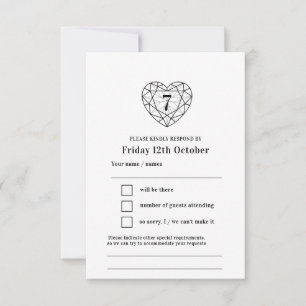 7. Hochzeitstag Onyx schwarz Antwort RSVP
