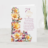 7. Hochzeitstag Sentimentale Freesien-Blume Karte (Vorderseite)