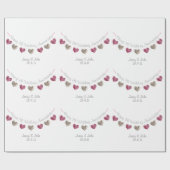 7. Hochzeitstag Wollherz Geschenkpapier (Flach)