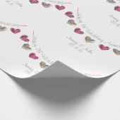 7. Hochzeitstag Wollherz Geschenkpapier (Ecke)