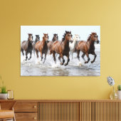 7 Hourses Premium Wrapped Canvas Leinwanddruck (Insitu (Wohnzimmer))