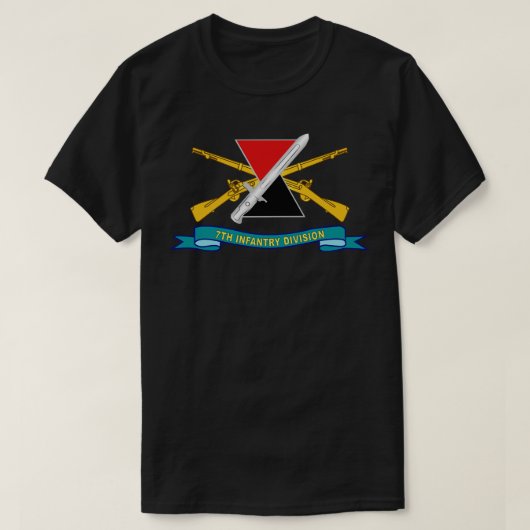 7. Infanterieabteilung DUI w Br Ribbon X T-Shirt (Design vorne)