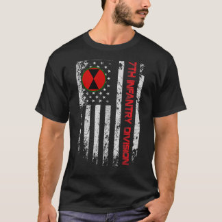 7. Infanterieabteilung Vintage US-Flagge Militär V T-Shirt