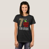7 Is For 7th Grade Teacher Leopard Buffalo Plaid S T-Shirt (Vorne ganz)