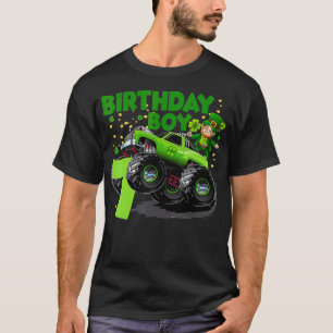 7. Jahr alt Geburtstag Boy Monster Truck St Patric T-Shirt