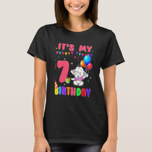 7 Jahre alt 7. Geburtstag Elefanten Jungen Phantas T-Shirt