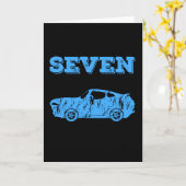 7 Jahre alt 7. Geburtstag Kinderwagen Karte (Gelbe Blume)