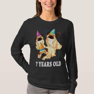 7 Jahre alt 7. Geburtstag Mops Hund Niedlich Welpe T-Shirt