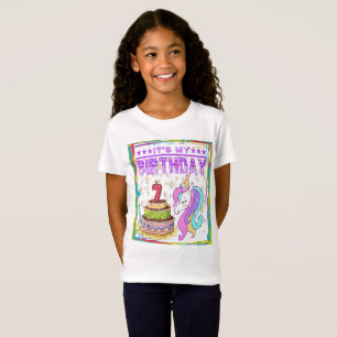 7 Jahre alt 7. Geburtstag Unicorn Dabbing Girl T-Shirt