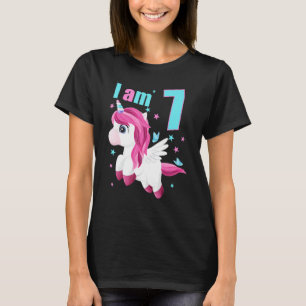 7 Jahre alt 7 Geburtstagskleidung Boy Girl Unicorn T-Shirt