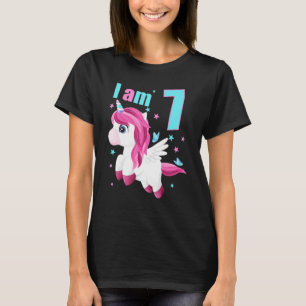 7 Jahre alt 7 Geburtstagskleidung Boy Girl Unicorn T-Shirt