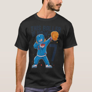 7 Jahre alt Baseball Geburtstag 7. Baller Player B T-Shirt