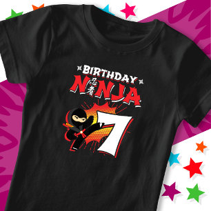 7 Jahre alt Comic Book Style Ninja 7. Geburtstag T-Shirt