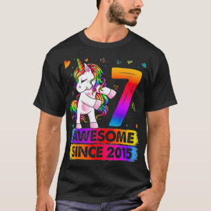 7 Jahre alt Einhorn Blüte 7. Geburtstag Mädchen Un T-Shirt