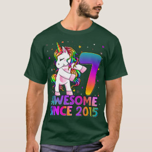 7 Jahre alt Einhorn Blüte 7. Geburtstag Mädchen Un T-Shirt