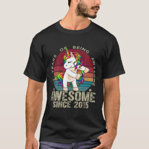7 Jahre alt Einhorn Blüte 7. Geburtstagskarte Uni T-Shirt