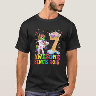 7 Jahre alt Einhorn Blüte 7. Geburtstagsmädchen T T-Shirt