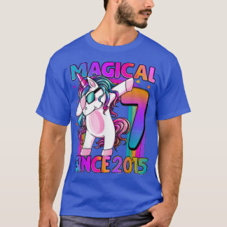 7 Jahre alt Einhorn Dabbing 7. Geburtstag Girl Uni T-Shirt