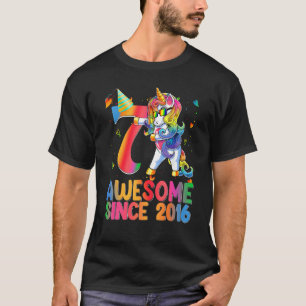 7 Jahre alt Einhorn Flossen 7. Geburtstag Girl Uni T-Shirt